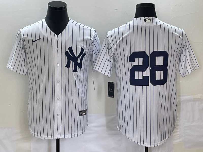 Mens New York Yankees #28 Josh Donaldson No Name White Cool Base Stitched Baseball Jersey